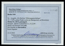 10+5 Pf. Währungsgeschädigte 1949 auf Briefstück mit dem ...